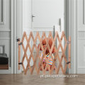 Pet Gate Fence Wooden Retracable Dog Sliding Door